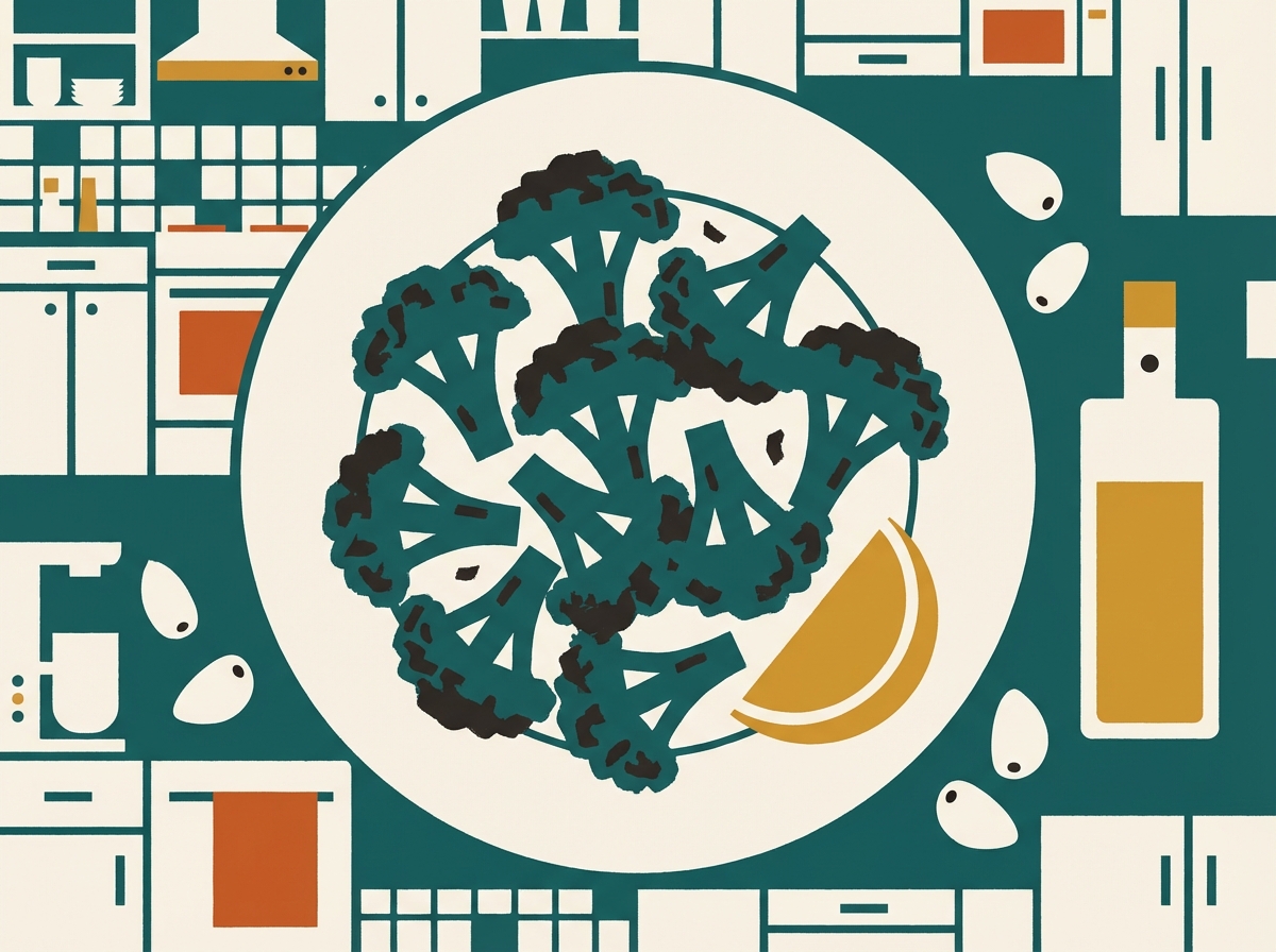 Air Fryer Roasted Broccoli illustration