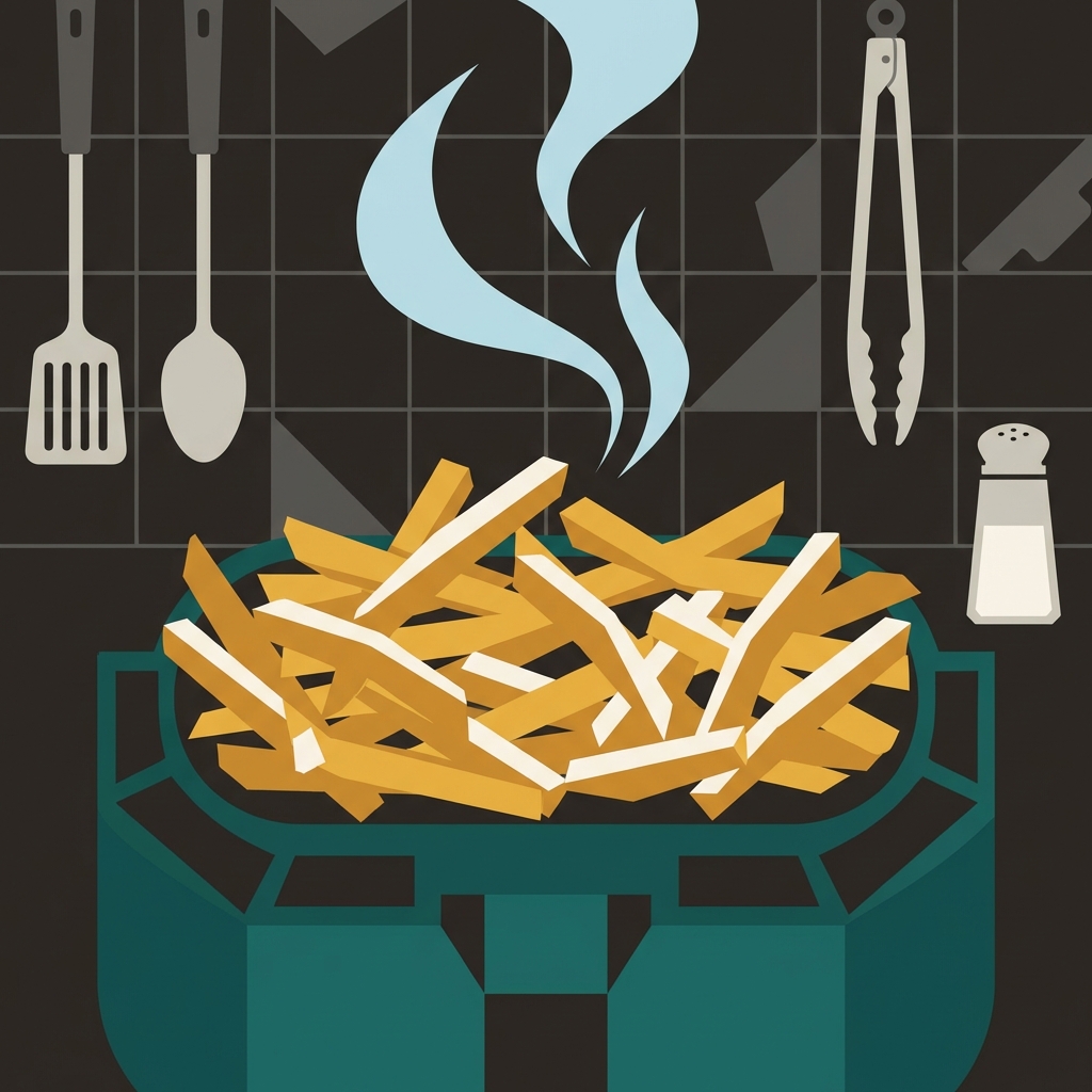 Frites congelées à l'air fryer illustration