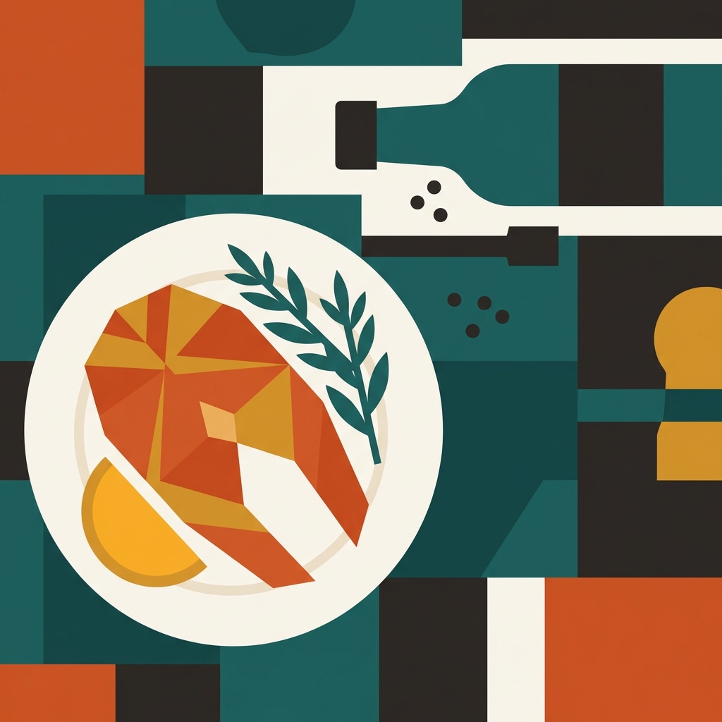 Air fryer lemon salmon illustration