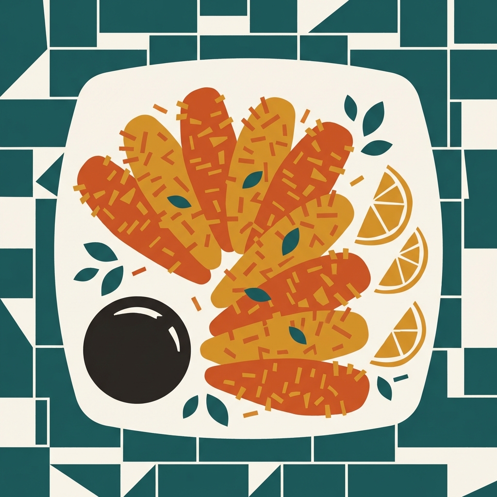 Crispy panko chicken tenders illustration