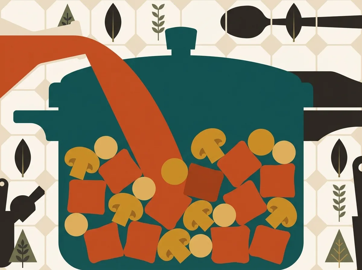 Pressure Cooker Beef Bourguignon illustration