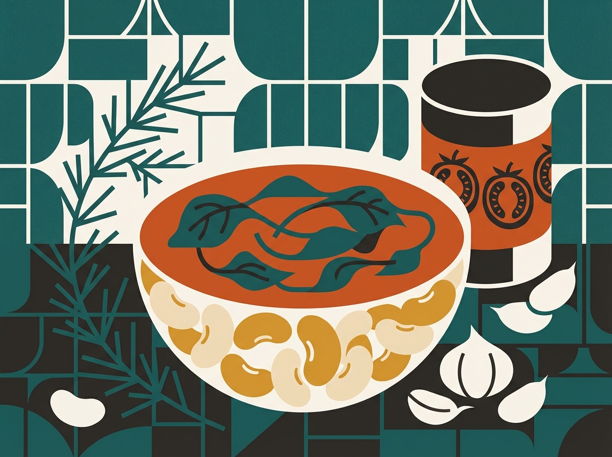 Slow Cooker Tuscan White Beans illustration